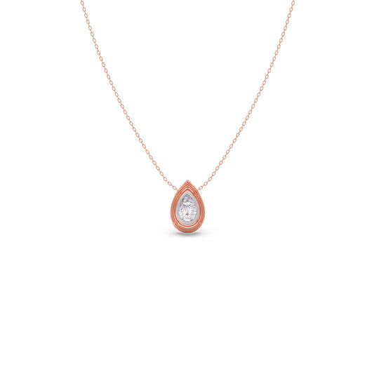 0.96 cts Pear Solitaire Diamond Pendant - Rose