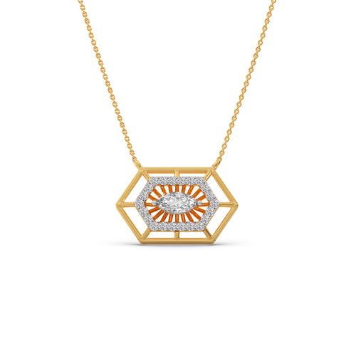 Marquise & Round Diamond Harmony Pendant