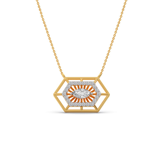 Marquise & Round Diamond Harmony Pendant - Yellow
