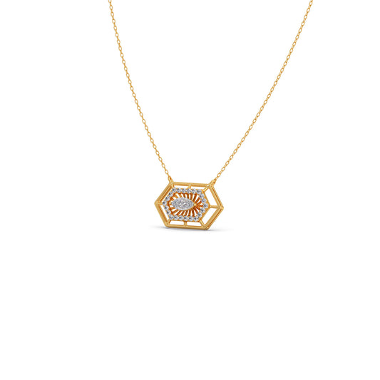 Marquise & Round Diamond Harmony Pendant - Yellow