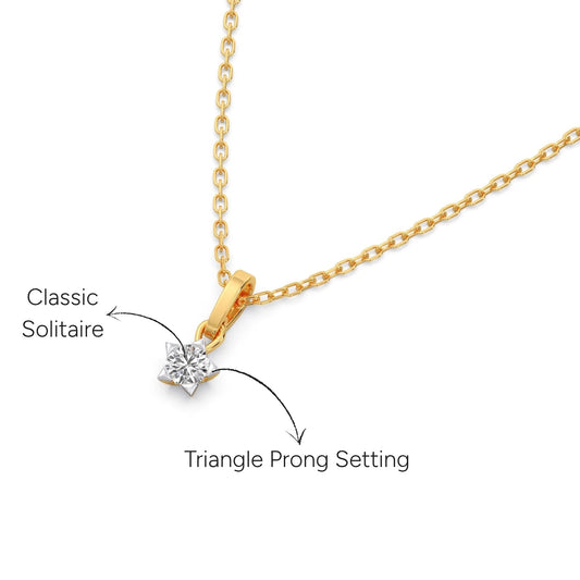 The Starlight Round Solitaire Pendant - Yellow