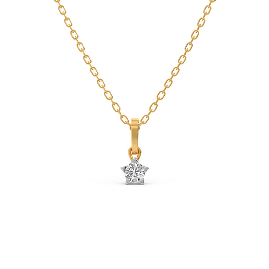 The Starlight Round Solitaire Pendant - Yellow