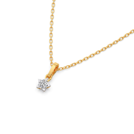 The Starlight Round Solitaire Pendant - Yellow