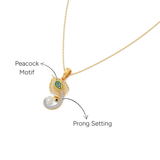 Mayura Grace Diamond Chain Pendant - Yellow