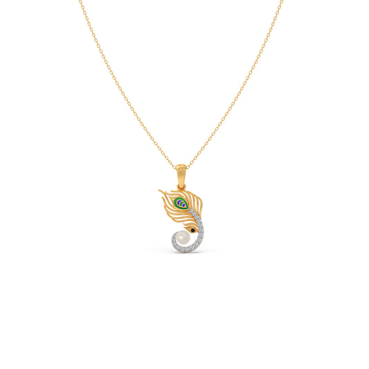 Mayura Grace Diamond Chain Pendant - Yellow
