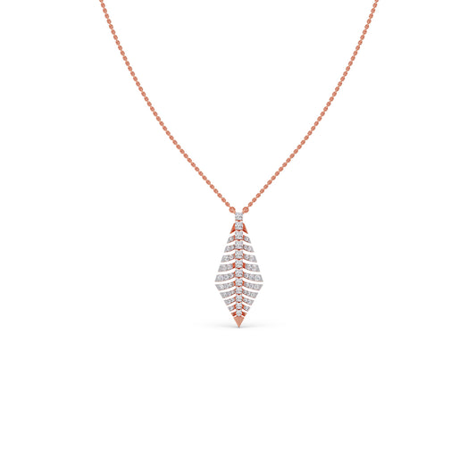 Gilded Fern Diamond Chain Pendant - Rose