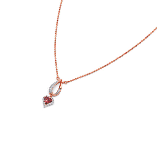 Eternal Blush Gemstone Diamond Chain Pendant - Rose