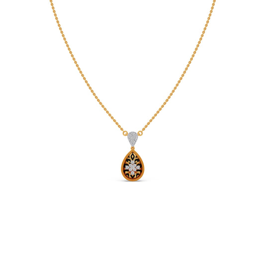 Gothic Cluster Diamond Chain Pendant - Yellow
