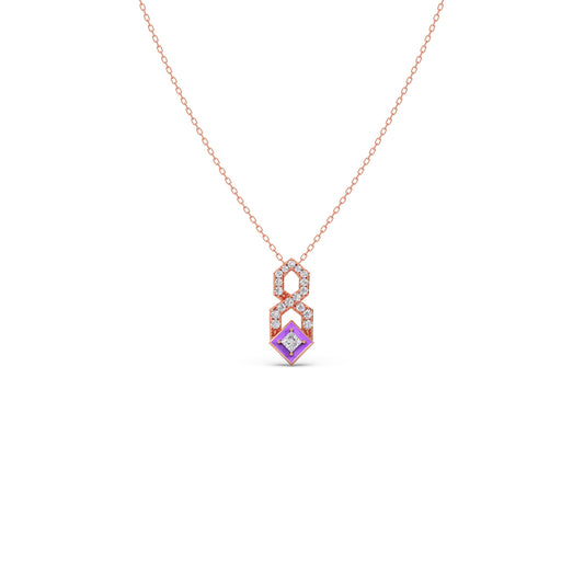 Cotton Candy HexDiamond Necklace - Rose