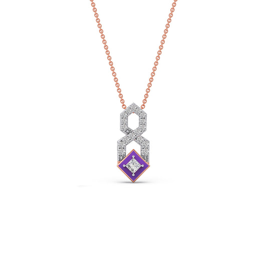 Cotton Candy HexDiamond Necklace - Rose