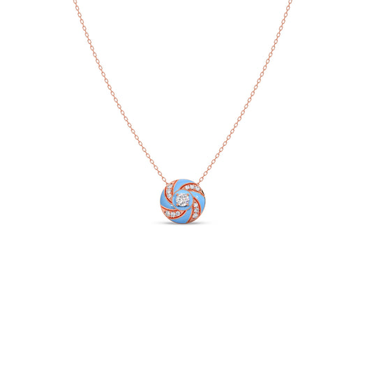 Cotton Candy Swirl Diamond Pendant - Rose
