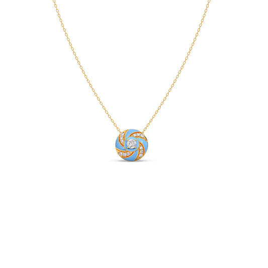 Cotton Candy Swirl Diamond Pendant - Yellow