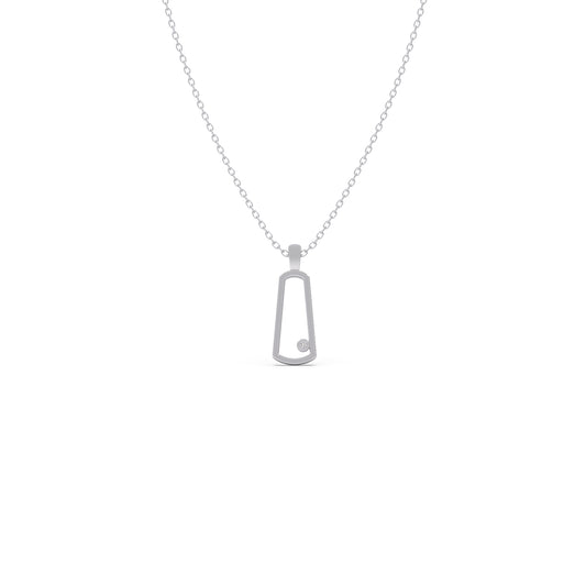 Aperture Round Diamond Platinum Chain Pendant - Plt
