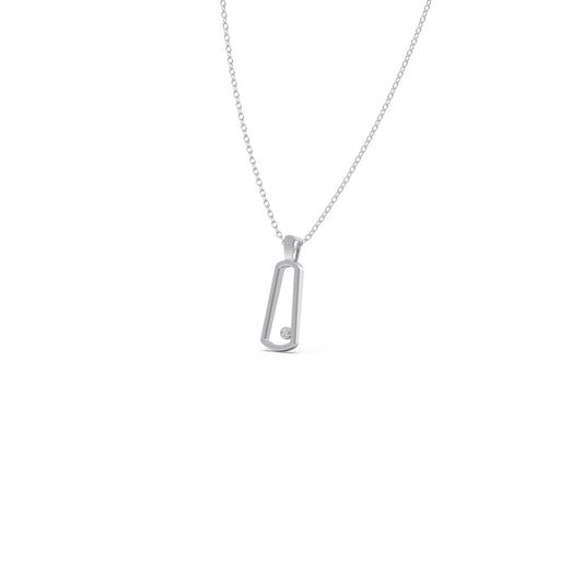 Aperture Round Diamond Platinum Chain Pendant - Plt