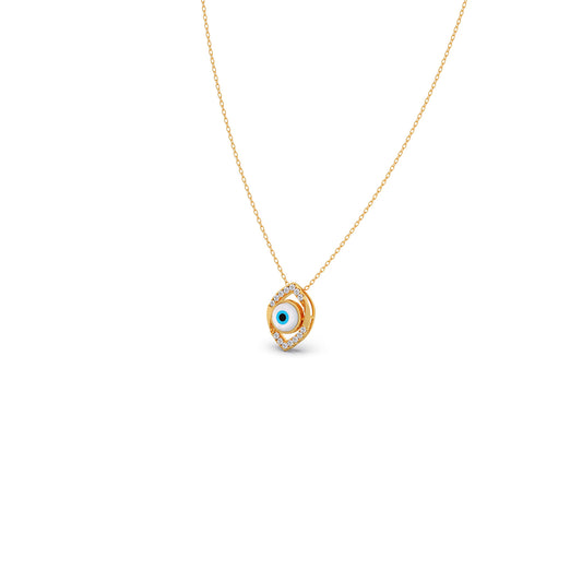 The Third Sparkle Evil Eye Pendant - Yellow