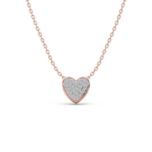Lustrous Heart Diamond Pendant - Rose