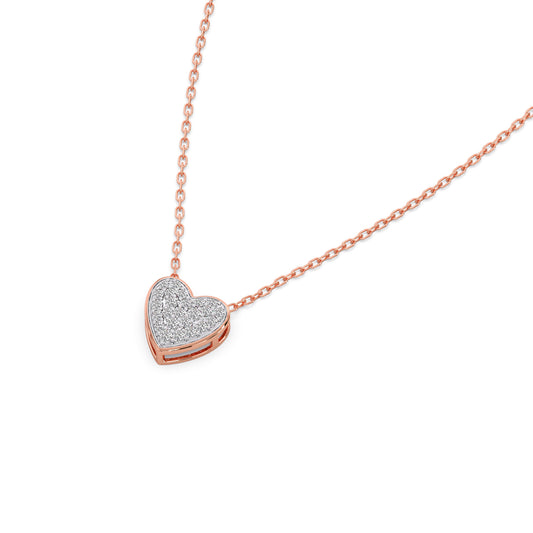Lustrous Heart Diamond Pendant - Rose