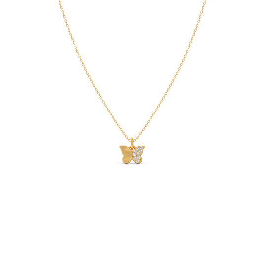 Flutter Round Diamond Pendant - Yellow