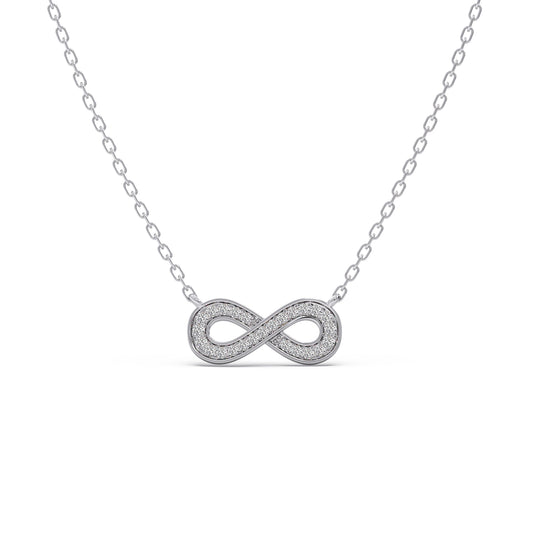 Infinity Round Diamond Pendant - White