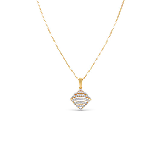 Lattice Rhombus Diamond Chain Pendant - Yellow