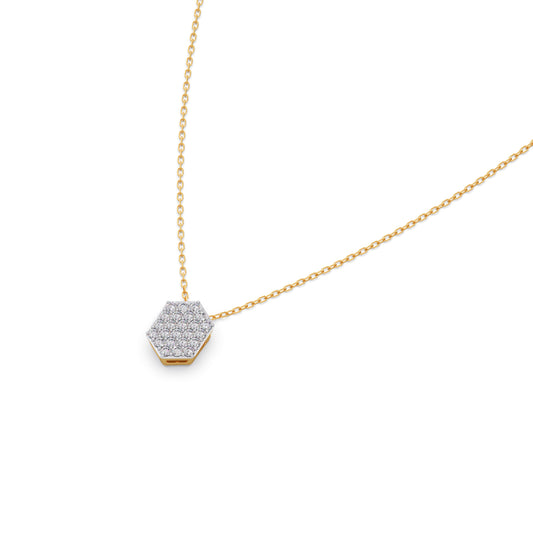 Golden Hive Diamond Chain Pendant - Yellow
