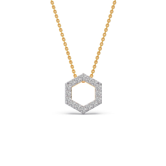 The HexFrame Diamond Pendant - Yellow