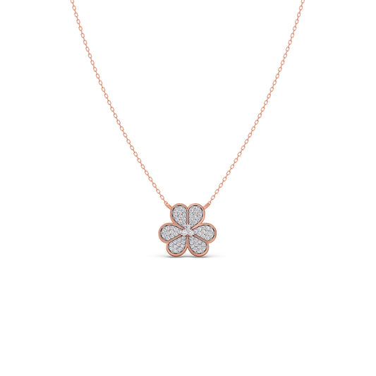 Bloomette Diamond Pendant Necklace - Rose