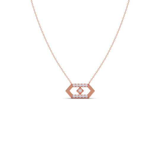 Hexora-Moving Diamond Nexus Pendant - Rose