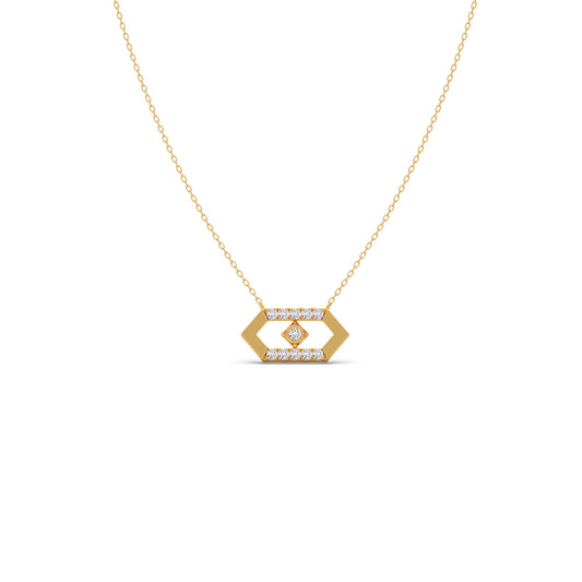 Hexora-Moving Diamond Nexus Pendant - Yellow