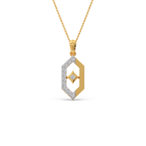 Hexa Rhombus Diamond Pendant With Chain