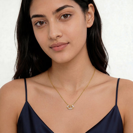 Lattice Diamond Pendant Necklace - MQ_AI