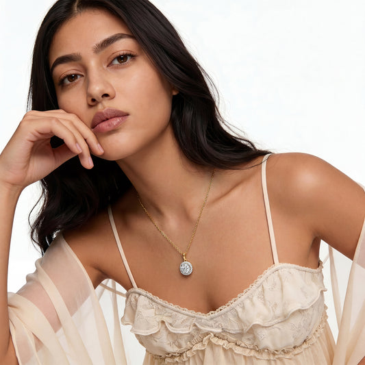 Portuguese Solaris Halo-Diamond Chain Pendant - MQ_AI
