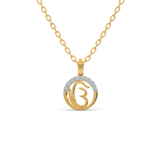 Spiritual Symbol Diamond Pendant - Yellow