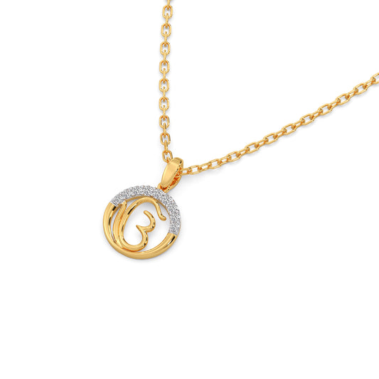 Spiritual Symbol Diamond Pendant - Yellow