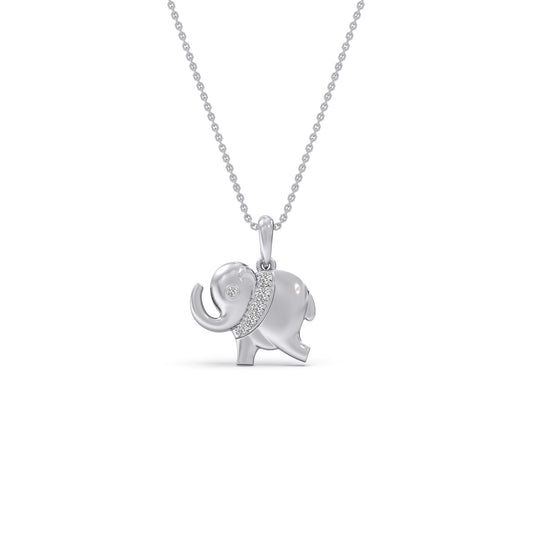 The Hasti Diamond Kids Pendant With Chain - White