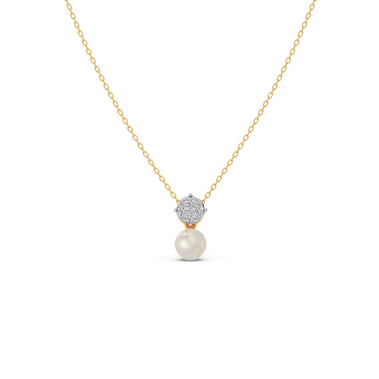 Everlasting Bloom Pearl Diamond Pendant - Yellow