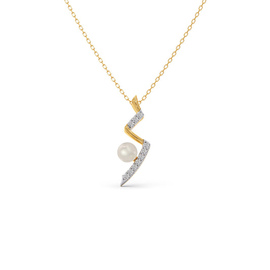 Willow-Twist Pearls Diamond Pendant - Yellow