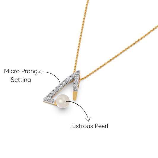 Chevron Pearls Diamond Pendant - Yellow