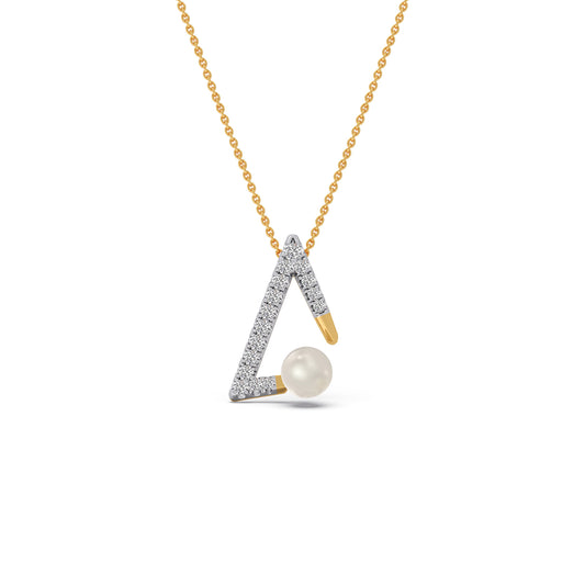 Chevron Pearls Diamond Pendant - Yellow