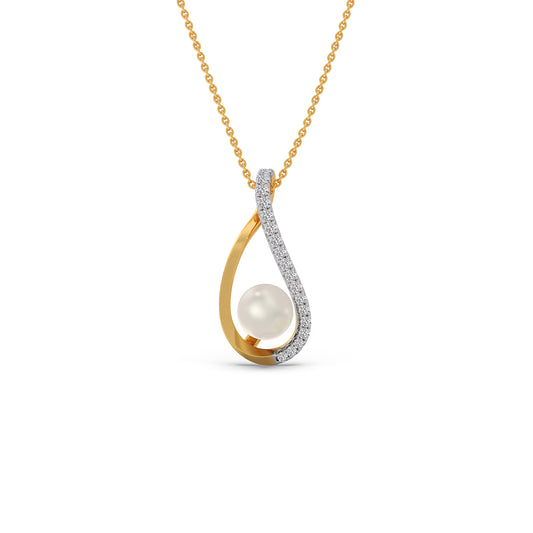 Ivory Grace Pearl Diamond Pendant - Yellow
