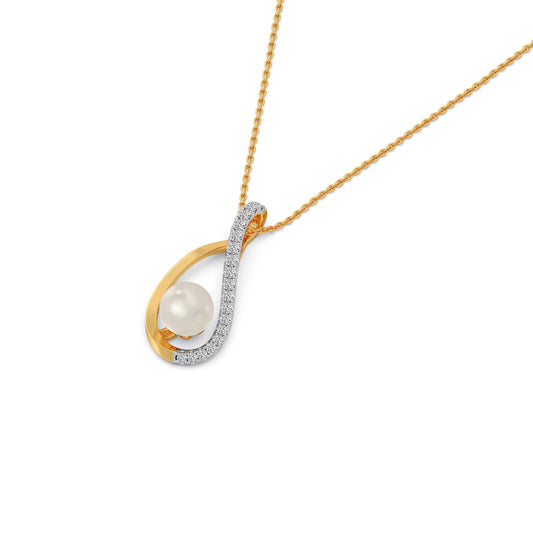 Ivory Grace Pearl Diamond Pendant - Yellow