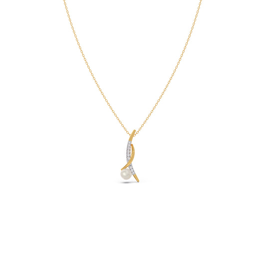 Comet-Pearls Diamond Chain Pendant - Yellow