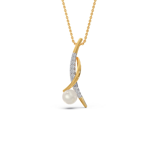 Comet-Pearls Diamond Chain Pendant - Yellow