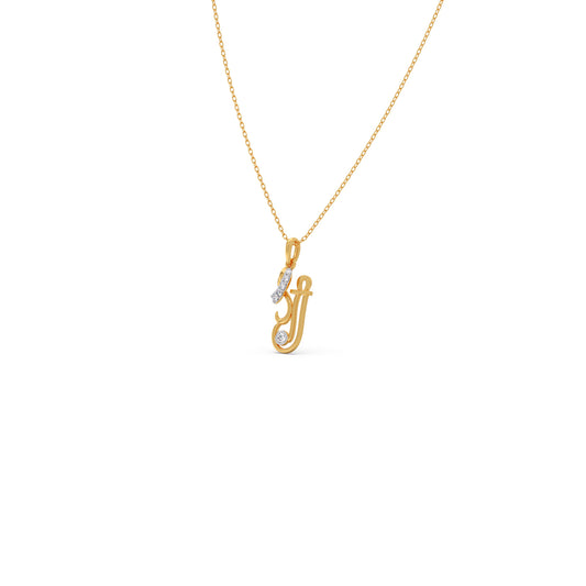 Shree Swirl Diamond Kids Pendant With Chain - Yellow