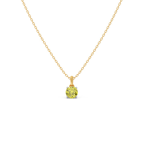 Lemon Quartz Gemstone Chain Pendant