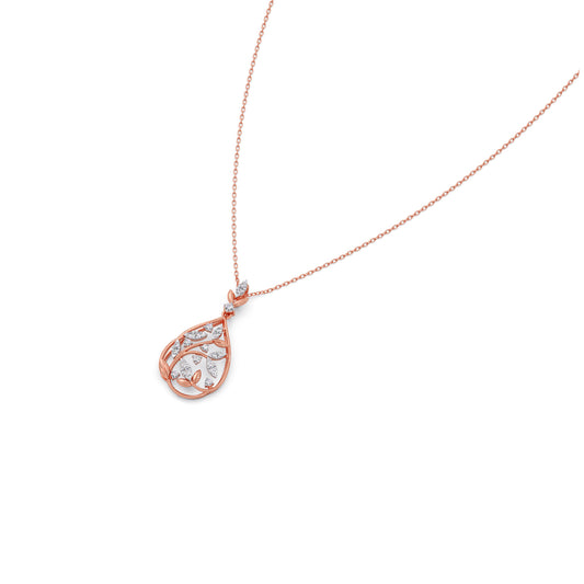 Arbor Vitae Diamond Chain Pendant - Rose