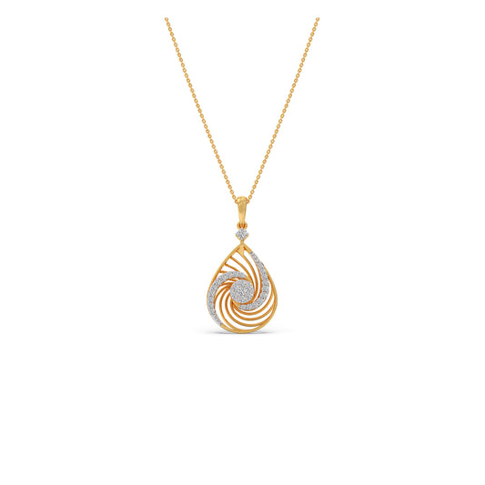 Eternal Swirl Diamond Chain Pendant - Yellow