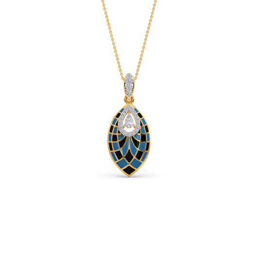 Azure Mosaic Diamond Chain Pendant - Yellow