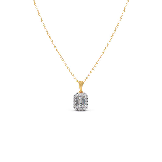 Windsor Halo Solitaire Chain Pendant - Yellow
