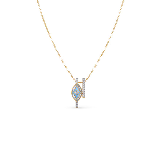 Cotton Candy Skyline Diamond Chain Pendant - Yellow